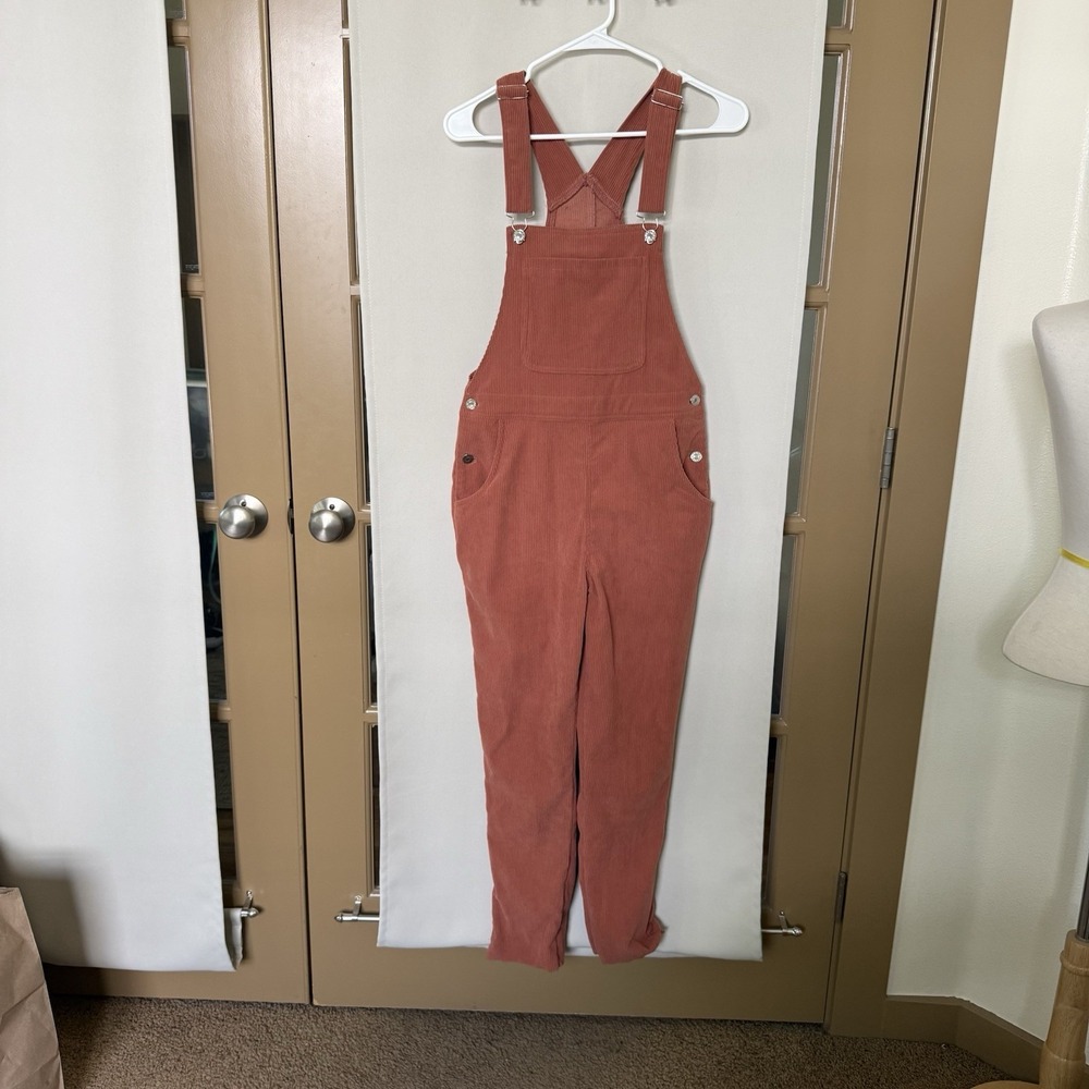 Unbranded Womens XS Orange Corduroy Overalls Cottagecore Casual Fall Aesthetic